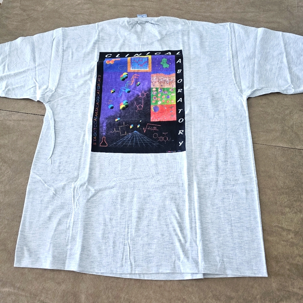 Vintage Jerzees T-shirt XL 90s Made In USA Preshrunk Cotton Clinical Laboratory